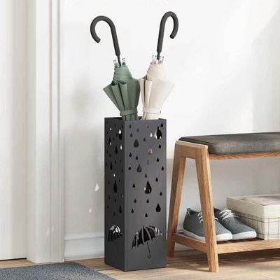 vidaXL Stojan na slnečník s úložiskom Čierna 15,5 x 15,5 x 49 cm Kov