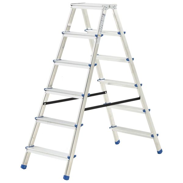 vidaXL 6-stupňový hliníkový obojstranný rebrík 136 cm