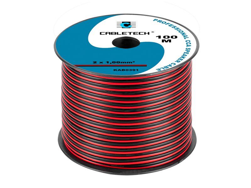 Kábel dvojlinka Cabletech KAB0391 2x 1,0 mm čierneo-rudá CCA