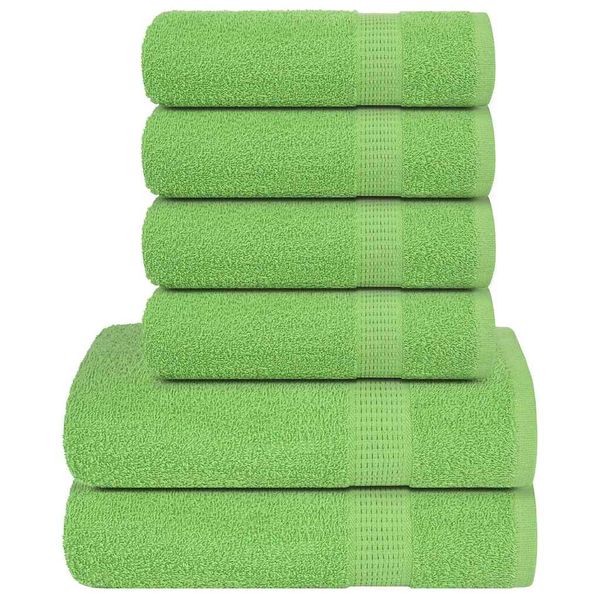vidaXL 6-dielna sada uterákov FROGN jablkovo zelená 360 g/m²