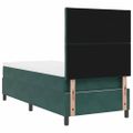 vidaXL LED box s pružinami Tmavozelená 90 x 190 cm Zamat