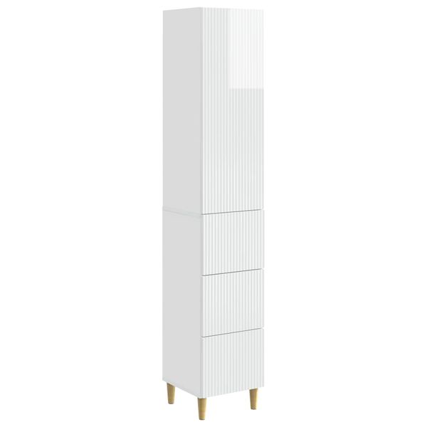 vidaXL Sada skríň 2 pcs Biela s vysokým leskom 33 x 34,5 x 90 cm