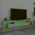 vidaXL TV skrinka s LED svetlami betónová sivá 230 x 36,5 x 40 cm