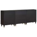 vidaXL Set kabinetov do kúpeľne 3 ks 180 x 33 x 75 cm Čierna