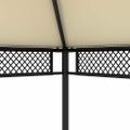 vidaXL Altánok so závesmi krémový 3,5x3,5x3,1 m oceľový 140g/m²