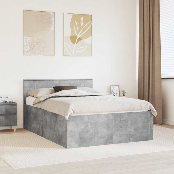 vidaXL Rám postele Betónová šedá 150 x 200 cm Kompozitné drevo