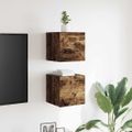 vidaXL Nástenné TV skrinky 2 ks dymový dub 30,5x30x30 cm