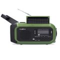 Rádio NEDIS RDDBCR2000GN núdzové DAB+/FM, ručná kľuka, solárny panel