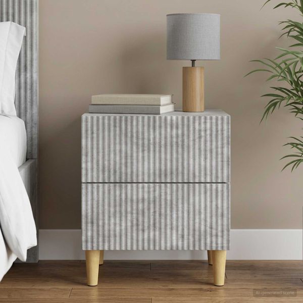 vidaXL Nočný stolík Betónovo sivá 43 x 34,5 x 48 cm Kompozitné drevo