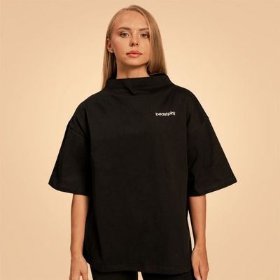Dámske tričko Oversized Bliss Black - BeastPink, veľkosť XS, veľkosť oblečenia XS