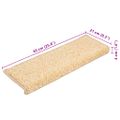 vidaXL Schodové rohože 20 ks 65x21x4 cm krémové s obdĺžnikovým okrajom