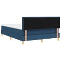 vidaXL Posteľ s pružinovým rámom s vankúšom Modrá 160 x 200 cm látka