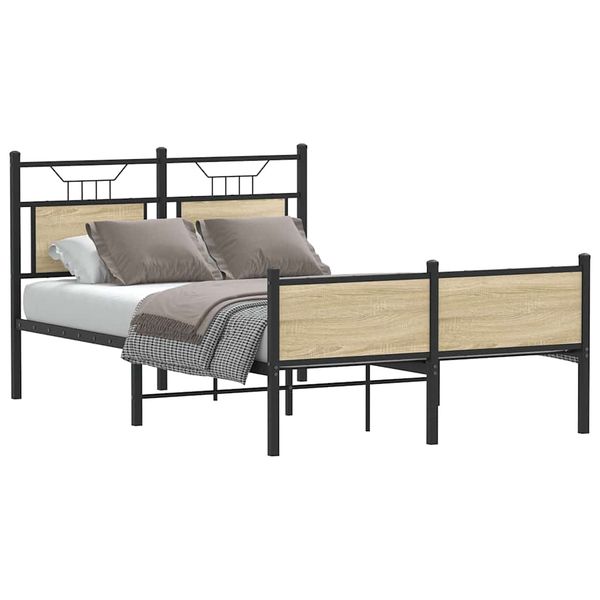 vidaXL Posteľný rám bez matraca dub sonoma 120x190 cm kompozitné drevo