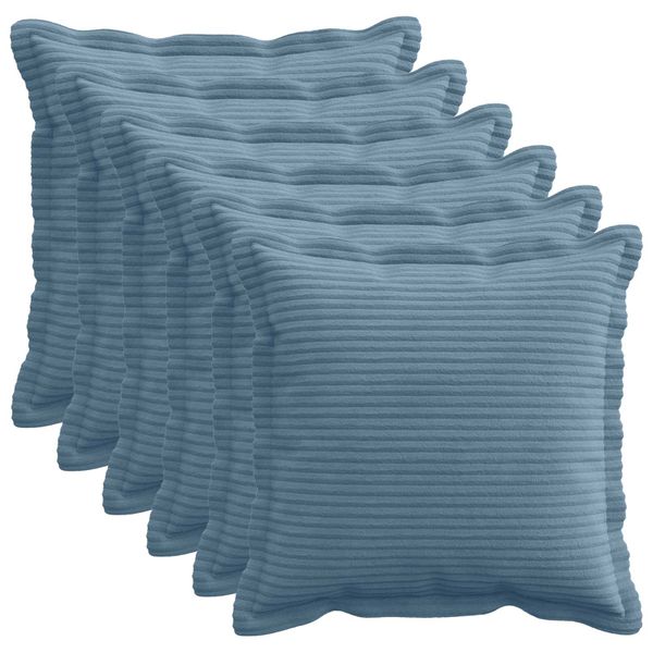 vidaXL Poťah na podložku 6 ks HOUTEN Modrá 30 x 30 cm manšestr