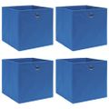 vidaXL Úložné boxy 4 ks modré 32x32x32 cm látkové