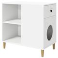 vidaXL Mačka Dom Biela 72 x 42,5 x 70 cm Kompozitné drevo