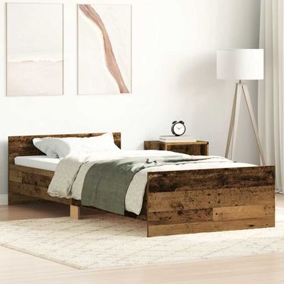 vidaXL Posteľný rám bez matraca staré drevo 100x200cm kompozitné drevo