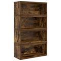 vidaXL Roh na skladovanie CD 4 ks Dymový dub 40 x 17 x 17 cm