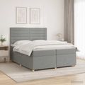 vidaXL Posteľ boxspring s matracom Svetlosivá 200 x 200 cm Látka