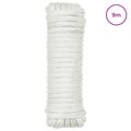 vidaXL Lano na čln 16 mm 9 m Biela Polyester