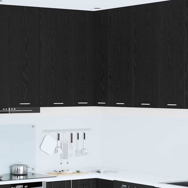 vidaXL Závesná skrinka s úložiskom Čierny dub a biela 57 x 57 x 100 cm