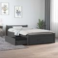 vidaXL Posteľný rám so zásuvkami sivý 90x190 cm jednolôžko
