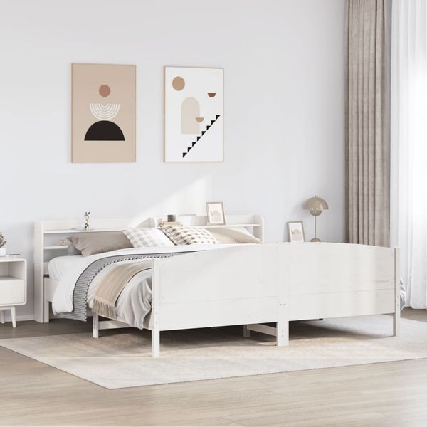 vidaXL Posteľ bez matraca biela 180x200 cm masívna borovica