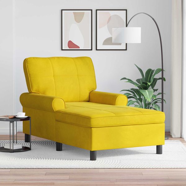 vidaXL Ležadlo s vankúšom Žltá 91 x 157 x 91 cm Zamat