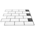 vidaXL Subway dlažba 20 ks Biela čierna 30 x 30 cm Polyuretán a PET