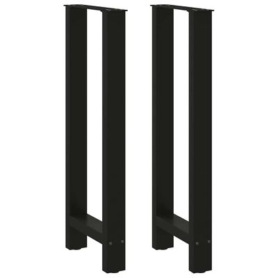 vidaXL Nohy barového stola, čierne, 2 ks, 40 x (100-101) cm, oceľové