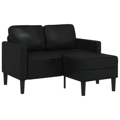 vidaXL 2-miestna pohovka s ležadlom v tvare L, čierna 125 cm, umelá koža