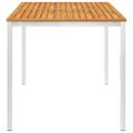 vidaXL Záhradný jedálenský stôl 160x80x75 cm, akáciový masív, oceľ