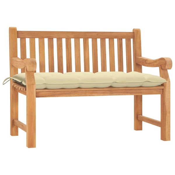 vidaXL Záhradná lavička s vankúšom 120 cm teakový masív