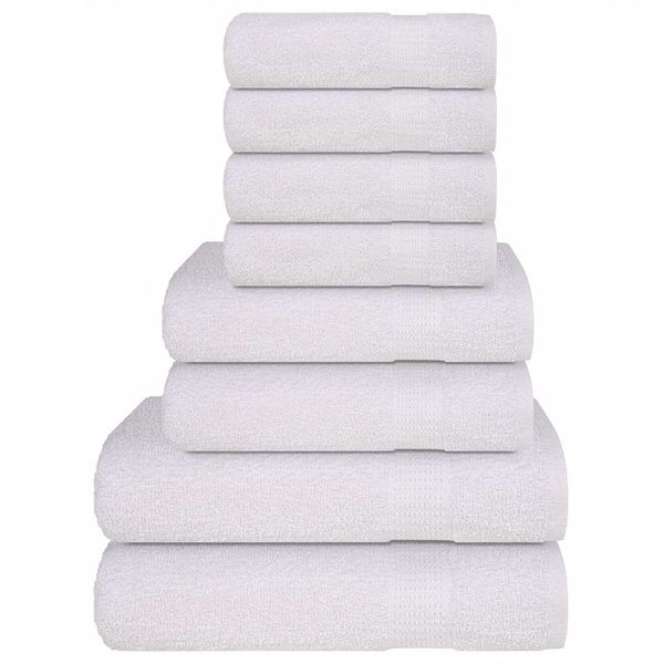 vidaXL 8-dielna sada uterákov FROGN biela 360 g/m²