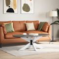 vidaXL Noha konferenčného stolíka v tvare pavúka, biela 98x58x(42-43) cm, oceľ