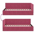 vidaXL Rohový rám postele Víno červené 90 cm x 200 cm Zamat