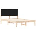 vidaXL Rám postele s čalúneným čelom Čierna 135 x 190 cm