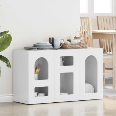 vidaXL Servírovacia skriňa ELST Vysoký lesk bielej 100 x 35 x 59 cm