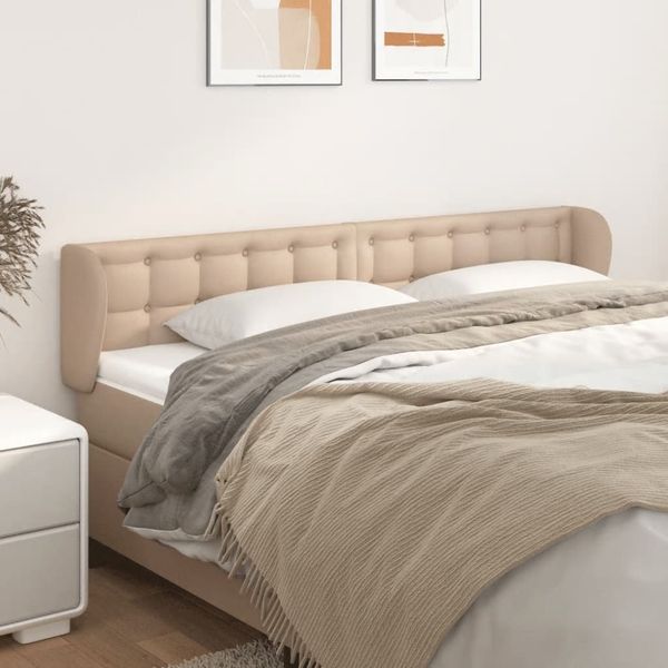 vidaXL Čelo postele so záhybmi kapučínové 163x23x78/88 cm umelá koža
