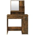 vidaXL Toaletný stolík so zrkadlom dymový dub 86,5x35x136 cm