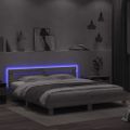 vidaXL Posteľný rám s čelom a LED sivý sonoma 160x200 cm