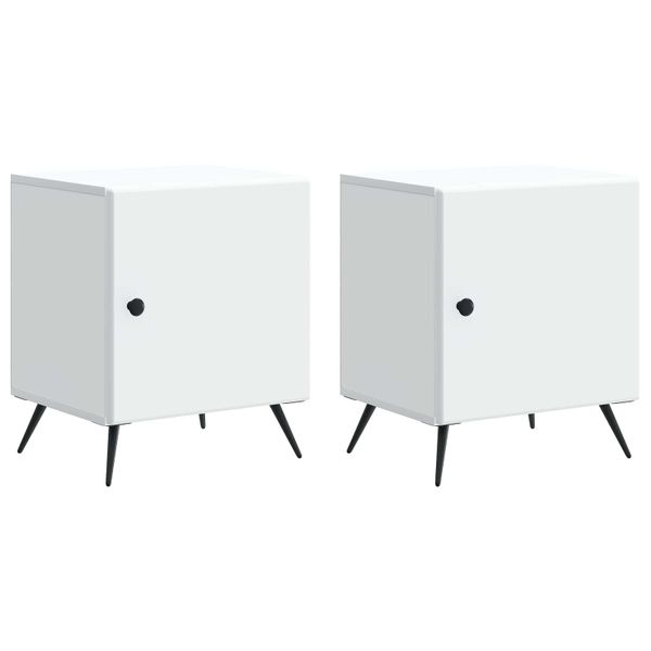 vidaXL Nočný stolík 2 pcs Biela 43 x 34,5 x 50 cm Kompozitné drevo