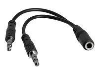 F/M - 3.5mm headset Adapter Cable (MUYHSFMM) - Rozbočovač náhlavnej súpravy - mini-phone stereo 3.5 mm so zástrčkou (samec) do 4-pólový mini jack so zásuvkou (samica) - čierna - pre P/N: MUHSMF2M, PEXSOUND7CH