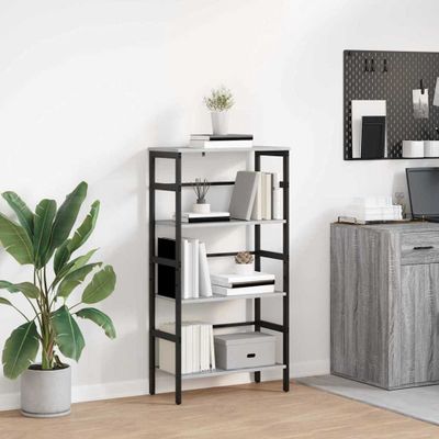 vidaXL Regál na knihy Sivý Sonoma 60 x 29,5 x 115 cm Kompozitné drevo