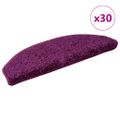 vidaXL Schodové rohože 30 ks 65x21x4 cm fialové polkruhové veľké