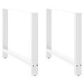 vidaXL Nohy k jedálenskému stolu, biele, 2 ks, 90 x (72-73) cm, oceľové