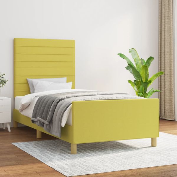 vidaXL Posteľ bez matraca zelená 100x200 cm látka
