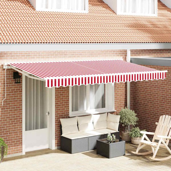 vidaXL Rám markízy Červená a Biela 400 x 200 cm