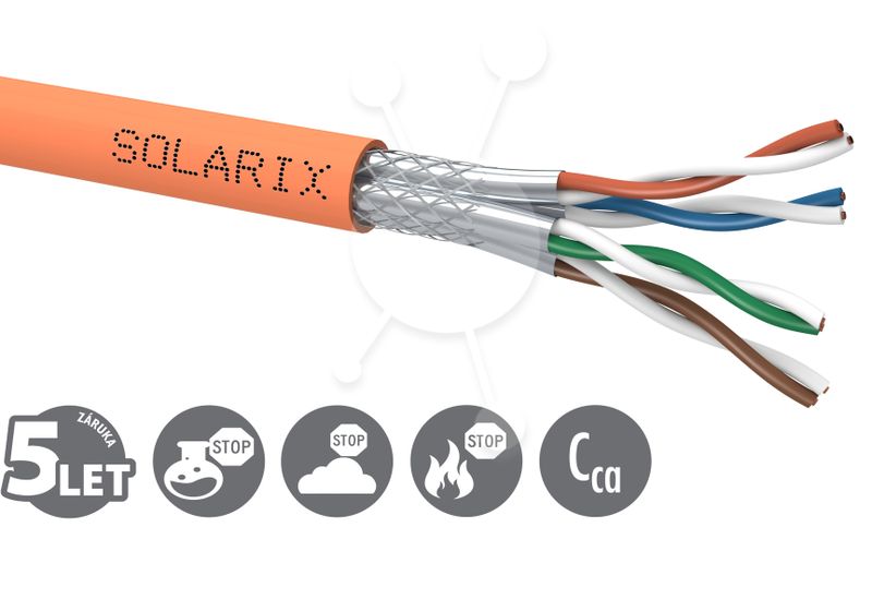 Inštalačný kábel Solarix CAT7 SSTP LSOH Cca-s1,d1,a1 500m/cievka SXKD-7-SSTP-LSOH