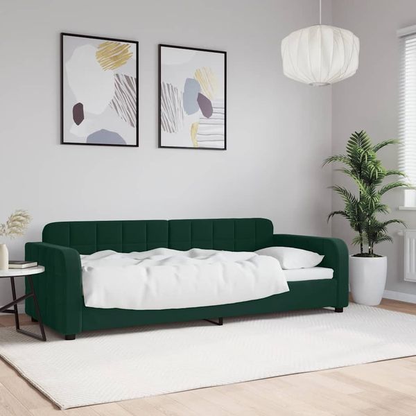 vidaXL Denná posteľ tmavozelená 80x200 cm zamat